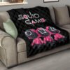 Squid Game Movie Premium Quilt Cute Chibi Squid Workers Round Square Triangle Big Head Quilt Blanket 15