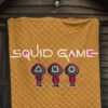 Squid Game Movie Premium Quilt - Cute Chibi Squid Workers Round Square Triangle Face Quilt Blanket 7