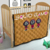 Squid Game Movie Premium Quilt - Cute Chibi Squid Workers Round Square Triangle Face Quilt Blanket 21