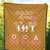 Squid Game Movie Premium Quilt Dalgona Challenge Round Square Triangle Umbrella Fat Squid Worker Quilt Blanket 5