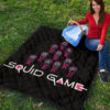 Squid Game Movie Premium Quilt - Funny Chibi Squid Workers Team Round Square Triangle Quilt Blanket 9