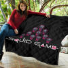 Squid Game Movie Premium Quilt - Funny Chibi Squid Workers Team Round Square Triangle Quilt Blanket 11