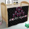 Squid Game Movie Premium Quilt - Funny Chibi Squid Workers Team Round Square Triangle Quilt Blanket 21