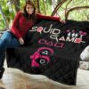 Squid Game Movie Premium Quilt - Funny Naughty Squid Workers Round Square Triangle Umbrella Quilt Blanket 11