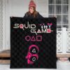 Squid Game Movie Premium Quilt - Funny Naughty Squid Workers Round Square Triangle Umbrella Quilt Blanket 3