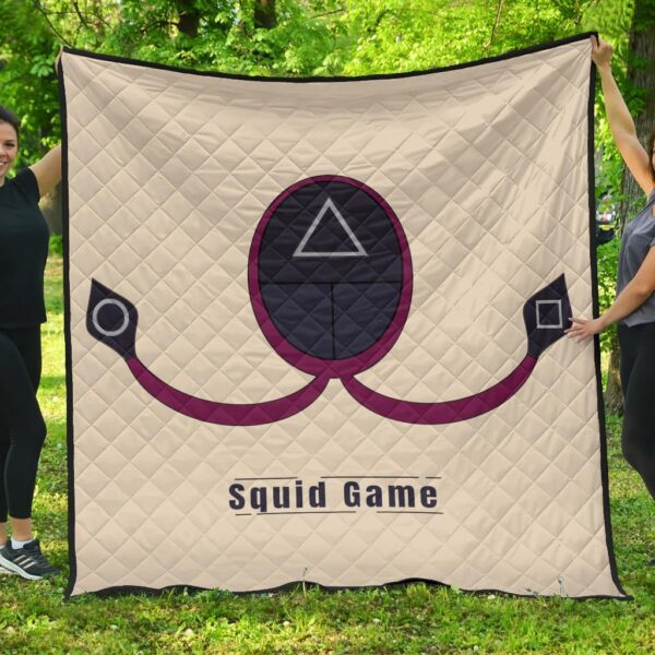 Squid Game Movie Premium Quilt Minimal Squid Worker Round Triangle Square Symbol Quilt Blanket