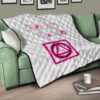 Squid Game Movie Premium Quilt Neon Round Square Triangle Shape Squid Game Text Font Quilt Blanket 17