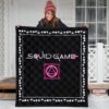 Squid Game Movie Premium Quilt Neon Squid Symbols Round Square Triangle Umbrella Patterns Quilt Blanket 3