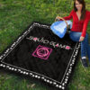 Squid Game Movie Premium Quilt Neon Squid Symbols Round Square Triangle Umbrella Patterns Quilt Blanket 9