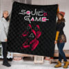 Squid Game Movie Premium Quilt Red Squid Worker Round Square Triangle Symbol Quilt Blanket 1