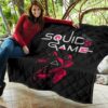 Squid Game Movie Premium Quilt Red Squid Worker Round Square Triangle Symbol Quilt Blanket 11