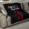 Squid Game Movie Premium Quilt Red Squid Worker Round Square Triangle Symbol Quilt Blanket 15