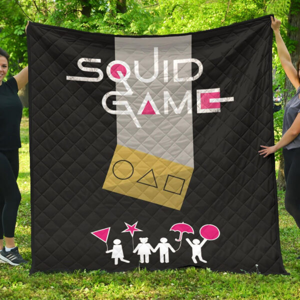 Squid Game Movie Premium Quilt Round Triangle Square Umbrella Balloon Game Card Quilt Blanket