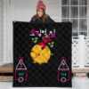 Squid Game Movie Premium Quilt - Squid Worker Swing Golden Pig Wrecking Ball Quilt Blanket 3