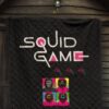 Squid Game Movie Premium Quilt Squid Worker With Black Masked Man Boss Colorful Artwork Quilt Blanket 7