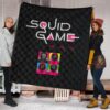 Squid Game Movie Premium Quilt Squid Worker With Black Masked Man Boss Colorful Artwork Quilt Blanket 1