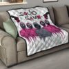 Squid Game Movie Premium Quilt Squid Worker With Black Masked Man Boss Quilt Blanket 15