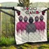 Squid Game Movie Premium Quilt Squid Worker With Black Masked Man Boss Quilt Blanket 13