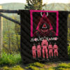 Squid Game Movie Premium Quilt - Squid Workers Squad Evil Triangle Scary Mouth Quilt Blanket 13