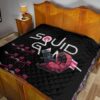 Squid Game Movie Premium Quilt Three Squid Workers Round Square Triangle Attack Quilt Blanket 19