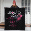 Squid Game Movie Premium Quilt Three Squid Workers Round Square Triangle Attack Quilt Blanket 3