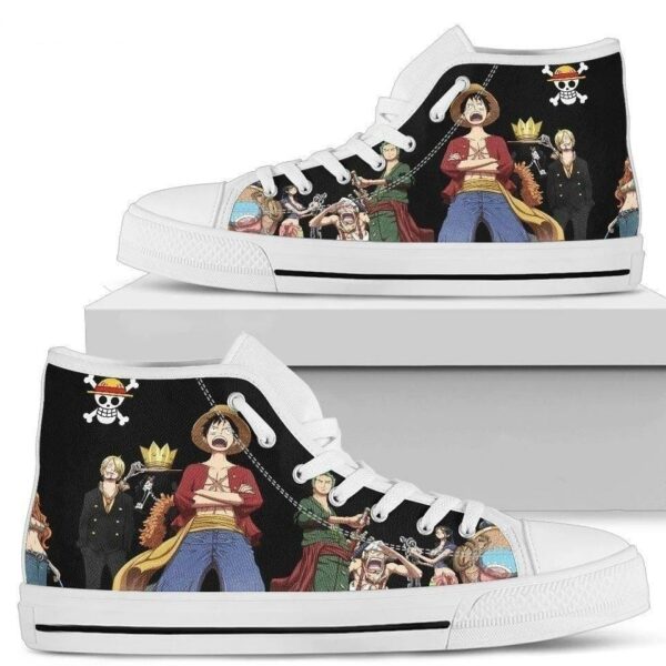 Straw Hat Crews One Piece Anime Sneakers High Top Shoes