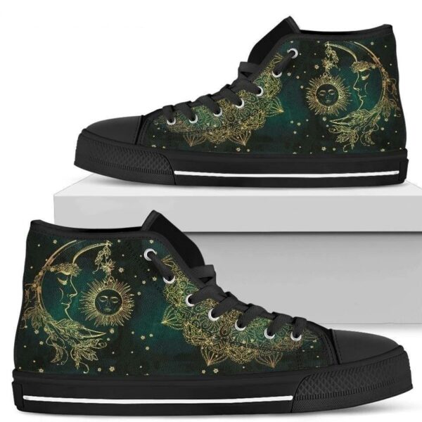 Sun And Moon Gothic Style Women High Top Shoes