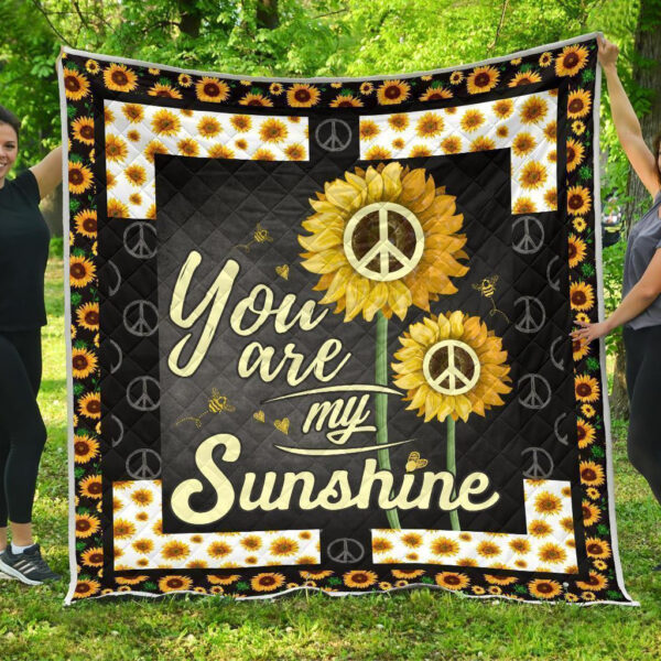 Sunflower You are my Sunshine Quilt Blanket Gift Idea