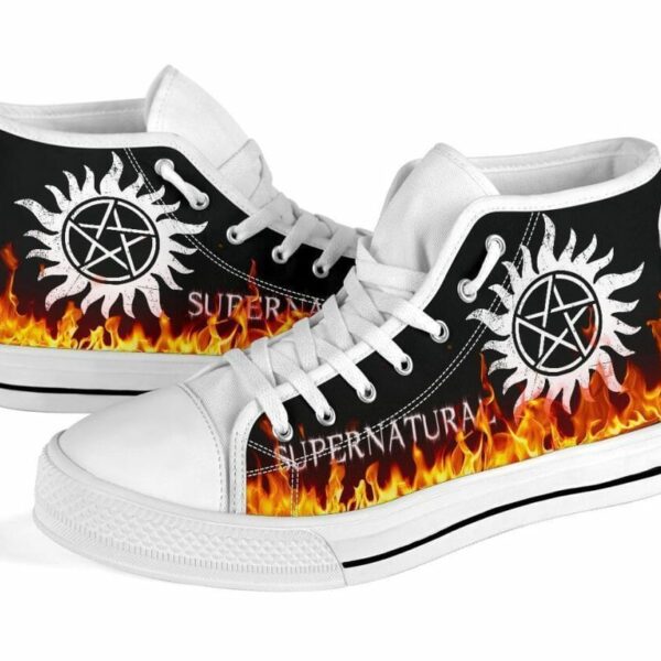 Supernatural Sneakers Fire High Top Shoes Fan Gift Idea