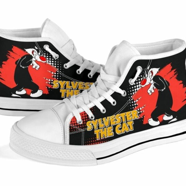 Sylvester The Cat Sneakers High Top Shoes Looney Tunes Fan