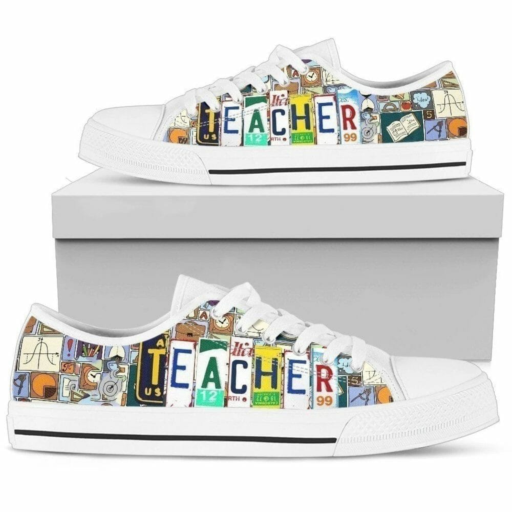 Teacher Sneakers Women Low Top Shoes Teacher Gift Idea