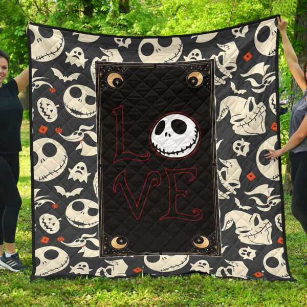 The Nightmare Before Christmas Cartoon Jack Oogie Head Patterns Premium Quilt Blanket