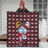 The Nightmare Before Christmas Cartoon Premium Quilt | Cute Sally Face Chibi Jack Sally Couple Quilt Blanket 3