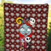 The Nightmare Before Christmas Cartoon Premium Quilt | Cute Sally Face Chibi Jack Sally Couple Quilt Blanket 5