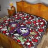 The Nightmare Before Christmas Cartoon Premium Quilt | Jack And Sally Broken Heart Villains Oogie Lock Sock Barrel Quilt Blanket 19