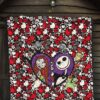 The Nightmare Before Christmas Cartoon Premium Quilt | Jack And Sally Broken Heart Villains Oogie Lock Sock Barrel Quilt Blanket 7