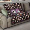 The Nightmare Before Christmas Cartoon Premium Quilt | Jack And Sally Love Colorful Skull Coffin Patterns Quilt Blanket 15