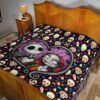 The Nightmare Before Christmas Cartoon Premium Quilt | Jack And Sally Love Colorful Skull Coffin Patterns Quilt Blanket 19