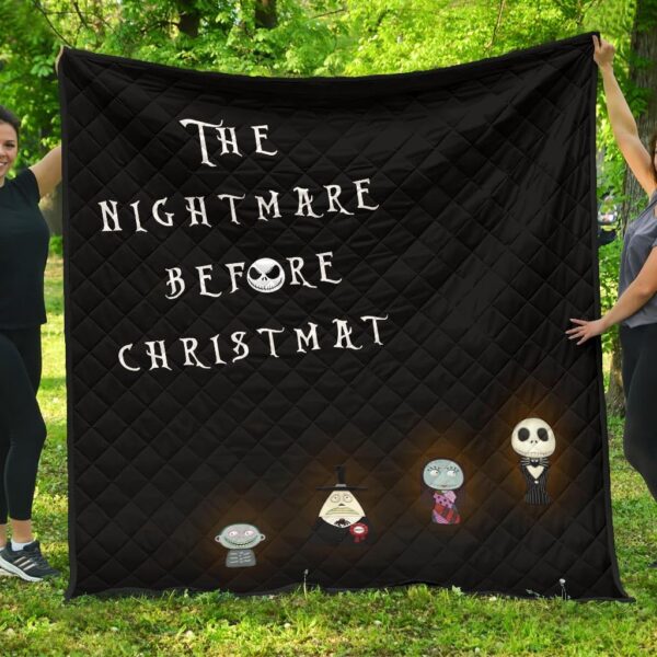 The Nightmare Before Christmas Cartoon Premium Quilt | Jack Lock Shock And Barrel Minimal Body Quilt Blanket