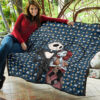 The Nightmare Before Christmas Cartoon Premium Quilt | Jack Love Sally Hug House Patterns Quilt Blanket 11