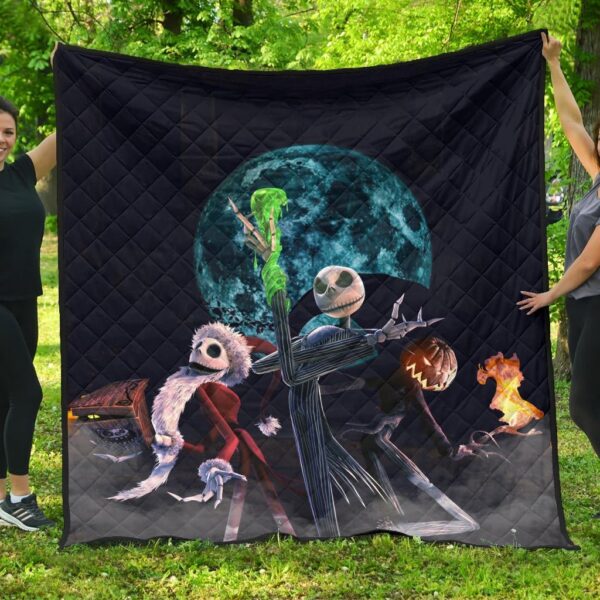 The Nightmare Before Christmas Cartoon Premium Quilt | Jack Skellington Cosplay Santa Claus Halloween Quilt Blanket