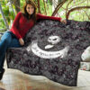 The Nightmare Before Christmas Cartoon Premium Quilt | Jack Skellington Skulls Pumpkin Black White Quilt Blanket 11