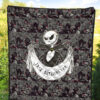 The Nightmare Before Christmas Cartoon Premium Quilt | Jack Skellington Skulls Pumpkin Black White Quilt Blanket 5