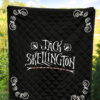 The Nightmare Before Christmas Cartoon Premium Quilt | Jack Skellington Text Spider Web Black Quilt Blanket 5