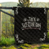 The Nightmare Before Christmas Cartoon Premium Quilt | Jack Skellington Text Spider Web Black Quilt Blanket 13