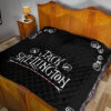 The Nightmare Before Christmas Cartoon Premium Quilt | Jack Skellington Text Spider Web Black Quilt Blanket 19