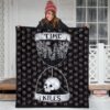 Time Kills Skeleton Head Patterns Sand Timer Premium Quilt Blanket 3