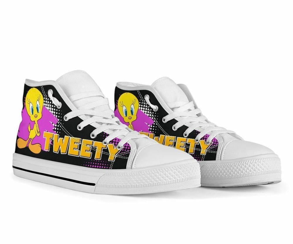 Tweety Sneakers High Top Shoes Looney Tunes Fan