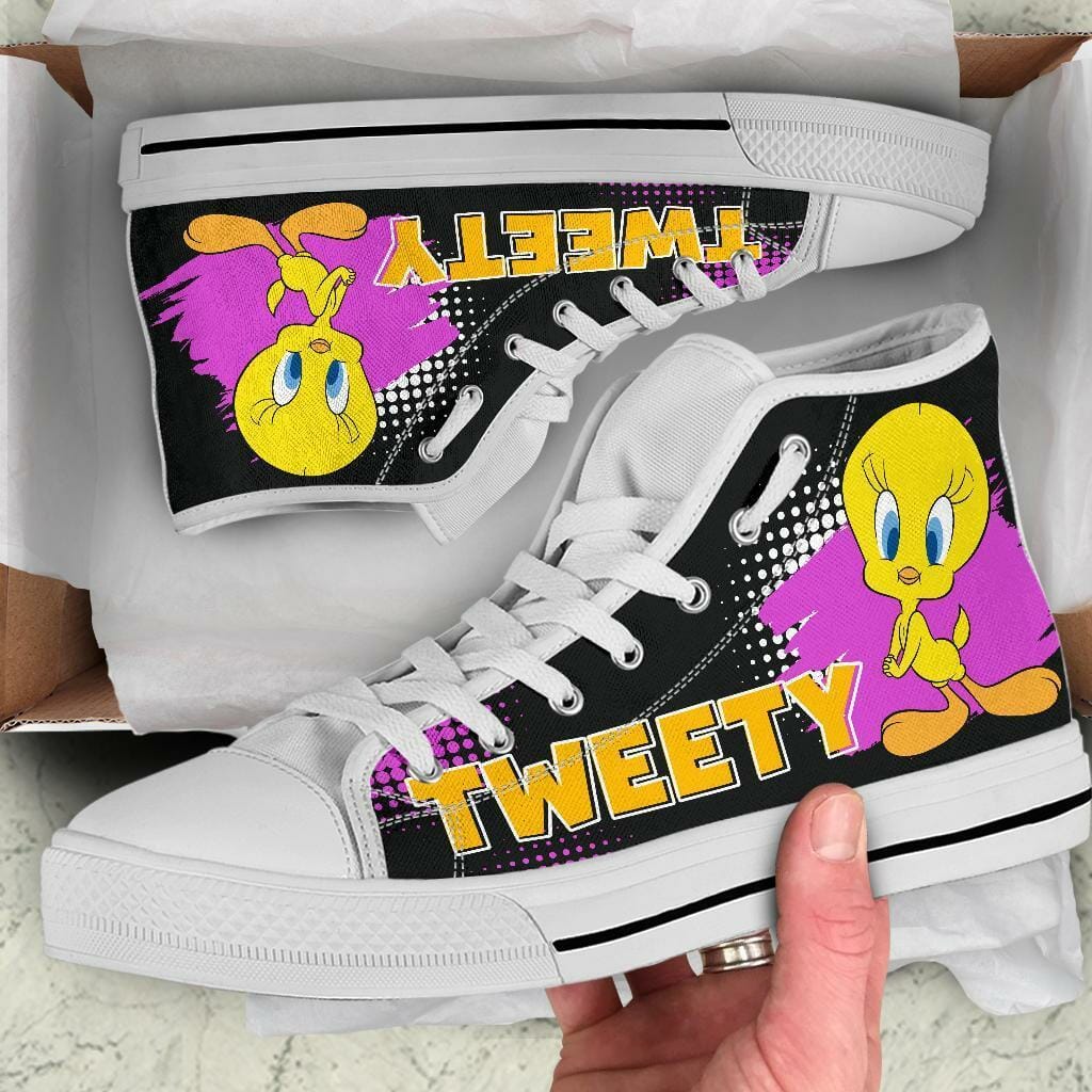 Tweety Sneakers High Top Shoes Looney Tunes Fan 5