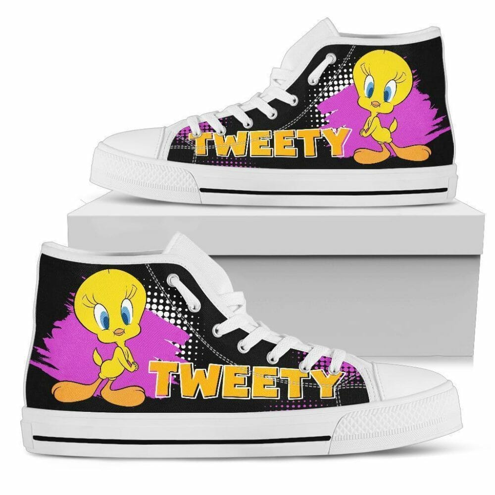 Tweety Sneakers High Top Shoes Looney Tunes Fan 7